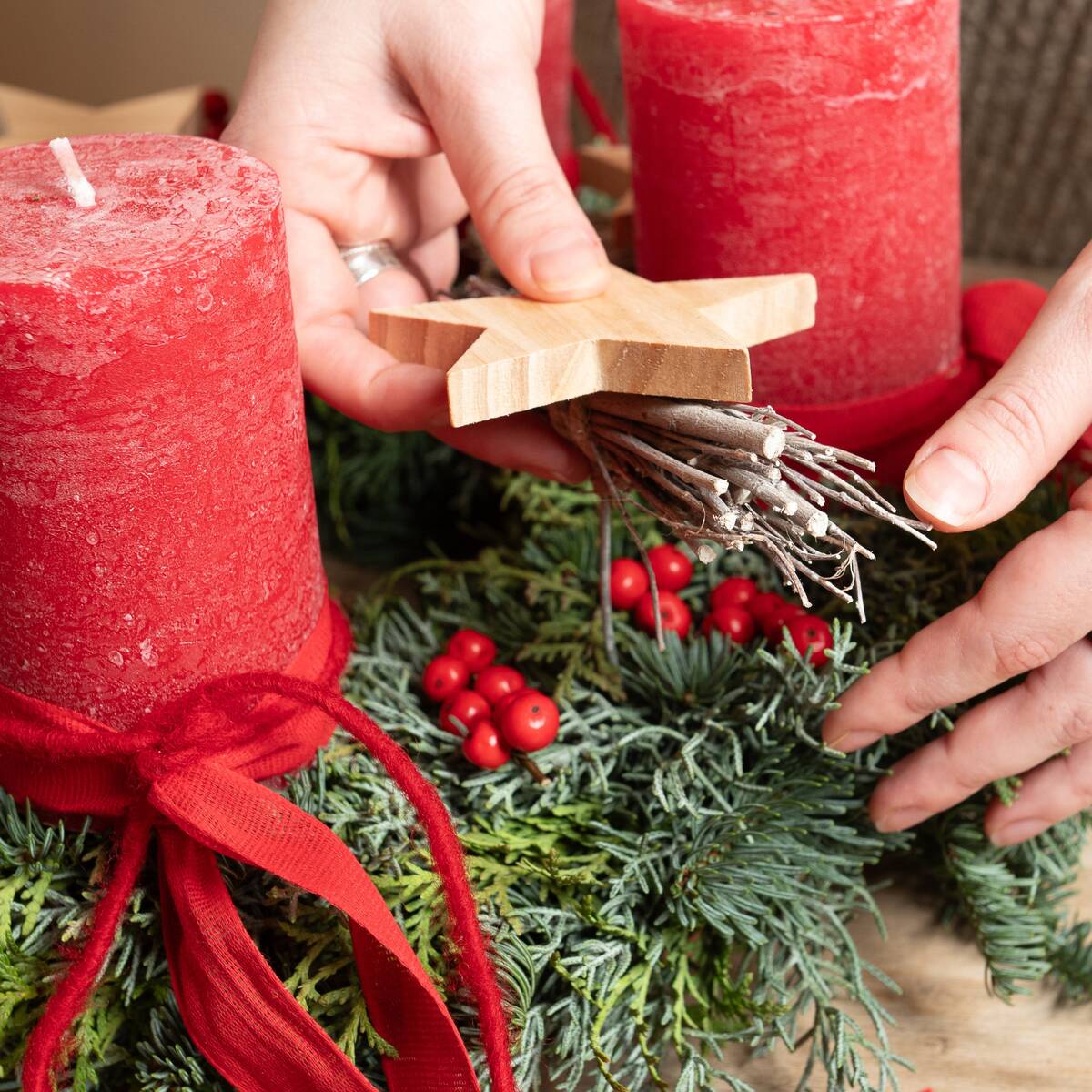 Adventskranz "Roter Zauber“ - Image 5
