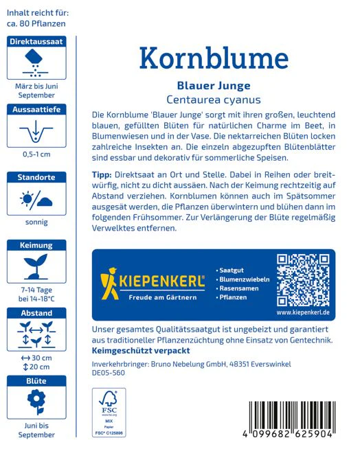 Kiepenkerl Kornblumen-Samen 'Blauer Junge' - Image 2