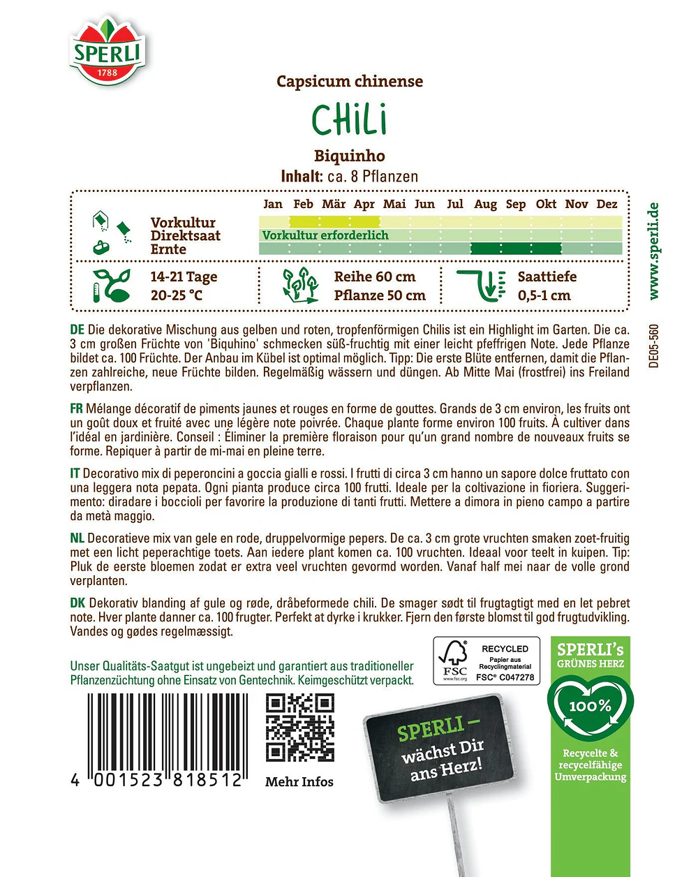SPERLI Chili-Samen 'Biquinho' - Image 2