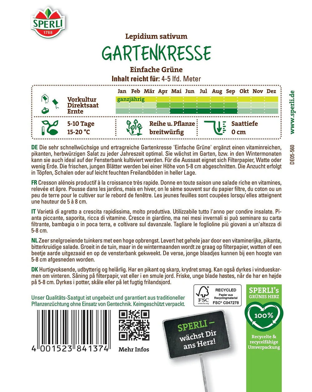SPERLI Gartenkresse-Samen 'Einfache Grüne' - Image 2
