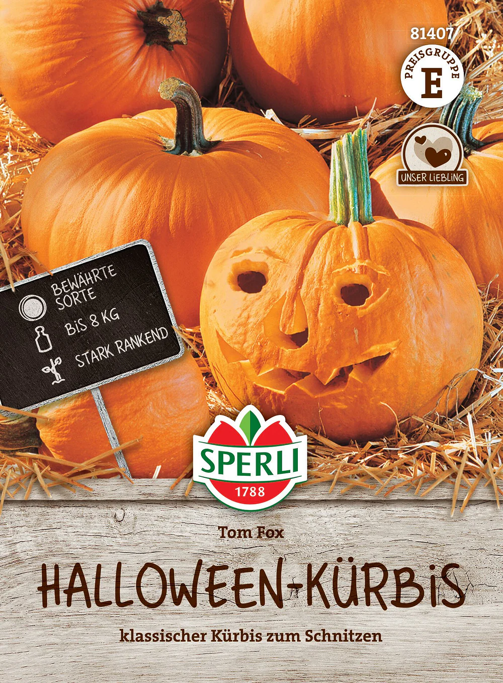 SPERLI Halloween Kürbis-Samen Tom Fox