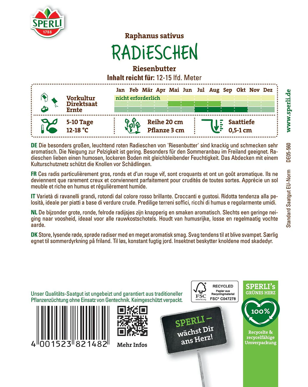 SPERLI Radieschen-Samen 'Riesenbutter' - Image 2