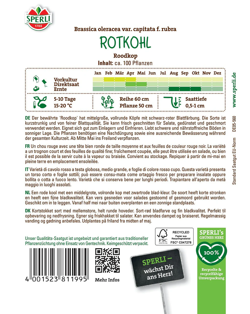SPERLI Rotkohl-Samen 'Roodkop' - Image 2
