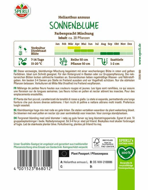 SPERLI Sonnenblumen-Samen "Farbenpracht Mischung" - Image 2