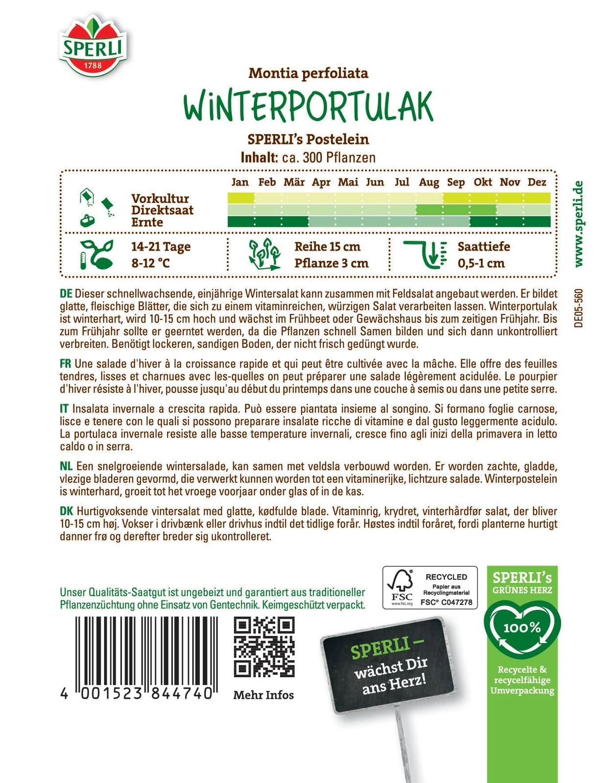 SPERLI Winterportulak-Samen 'Postelein' - Image 2