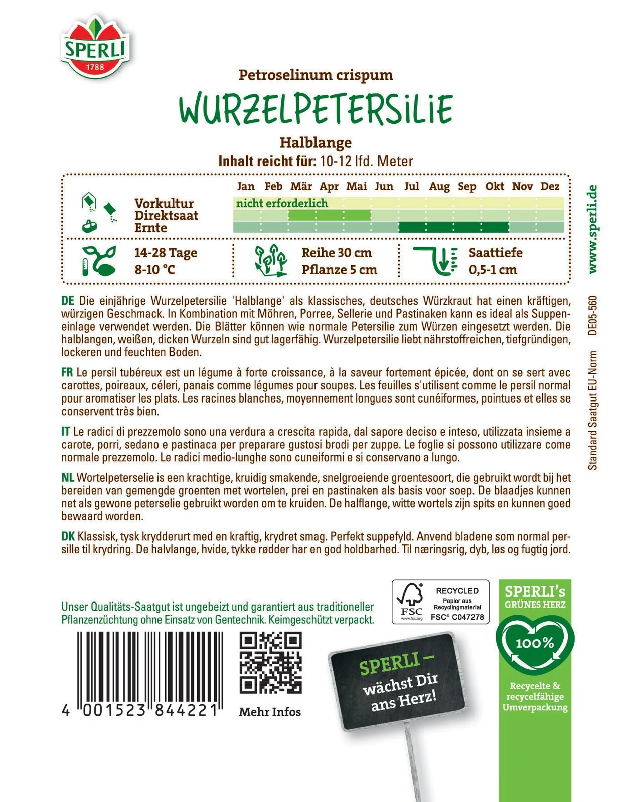 SPERLI Wurzelpetersilien-Samen 'Halblange' - Image 2