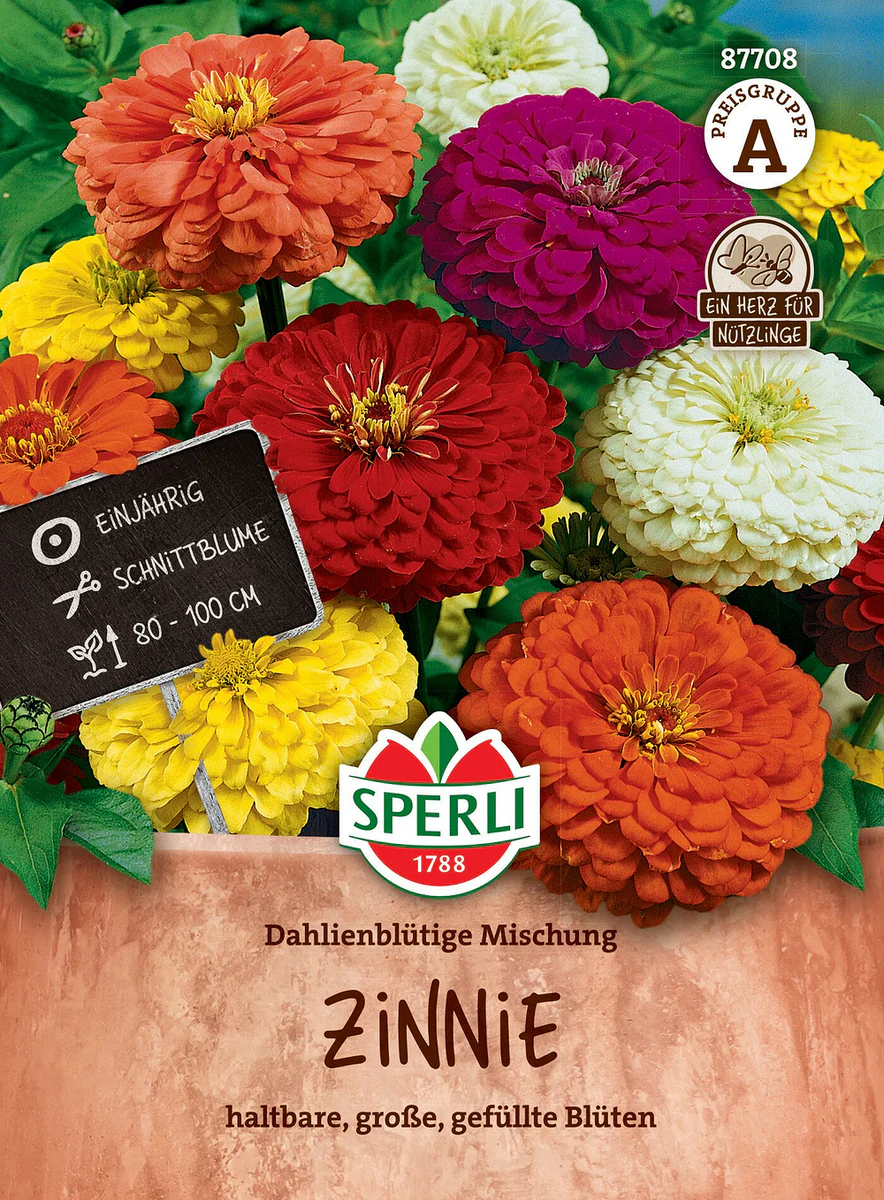 SPERLI Zinnien-Samen "Dahlienblütige Mischung"